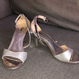 Silver glitter  heels